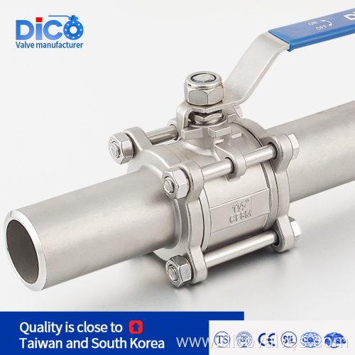 Dico CF8/CF8m BW Extended Pipe 3PC Ball Valve